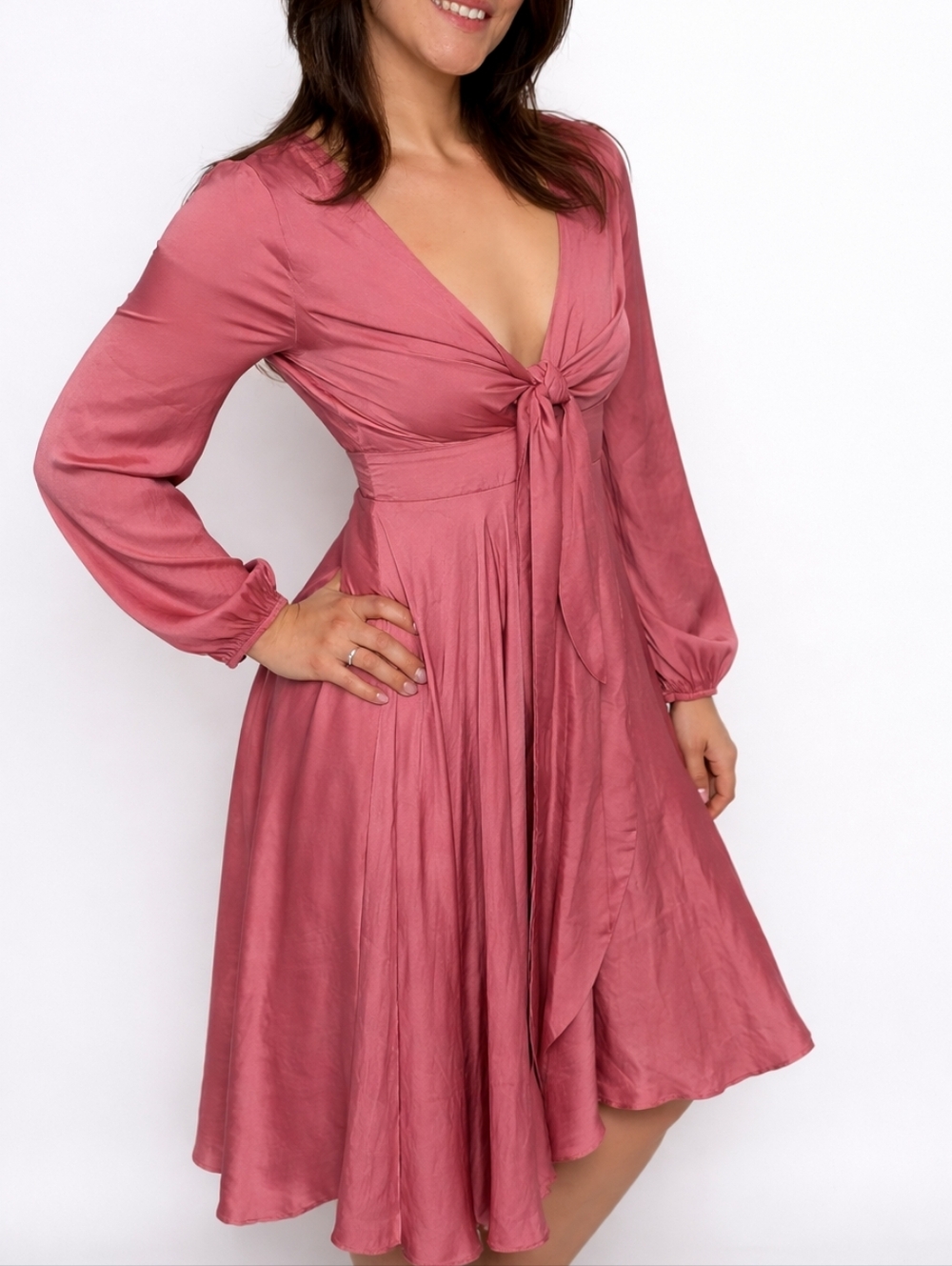 Hello Molly Talk Fast Midi Dress Blush Pink M US 6
